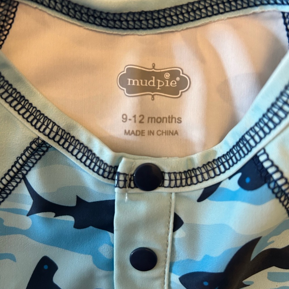 Mud Pie Blue Shark Rashguard Set - Picture 2 of 3